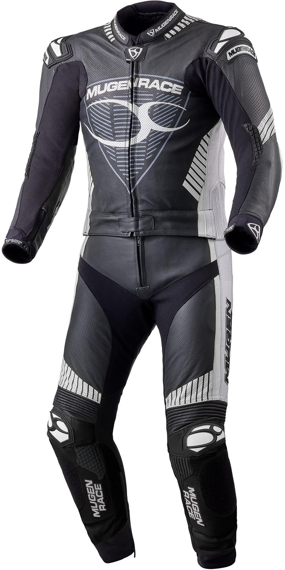MUGENRACE Motorradkombi R Impegnato perforierte 2-Teiler Motorrad Lederkombi Ellenbogenprotektoren enthalten,Knieprotektoren enthalten,perfori