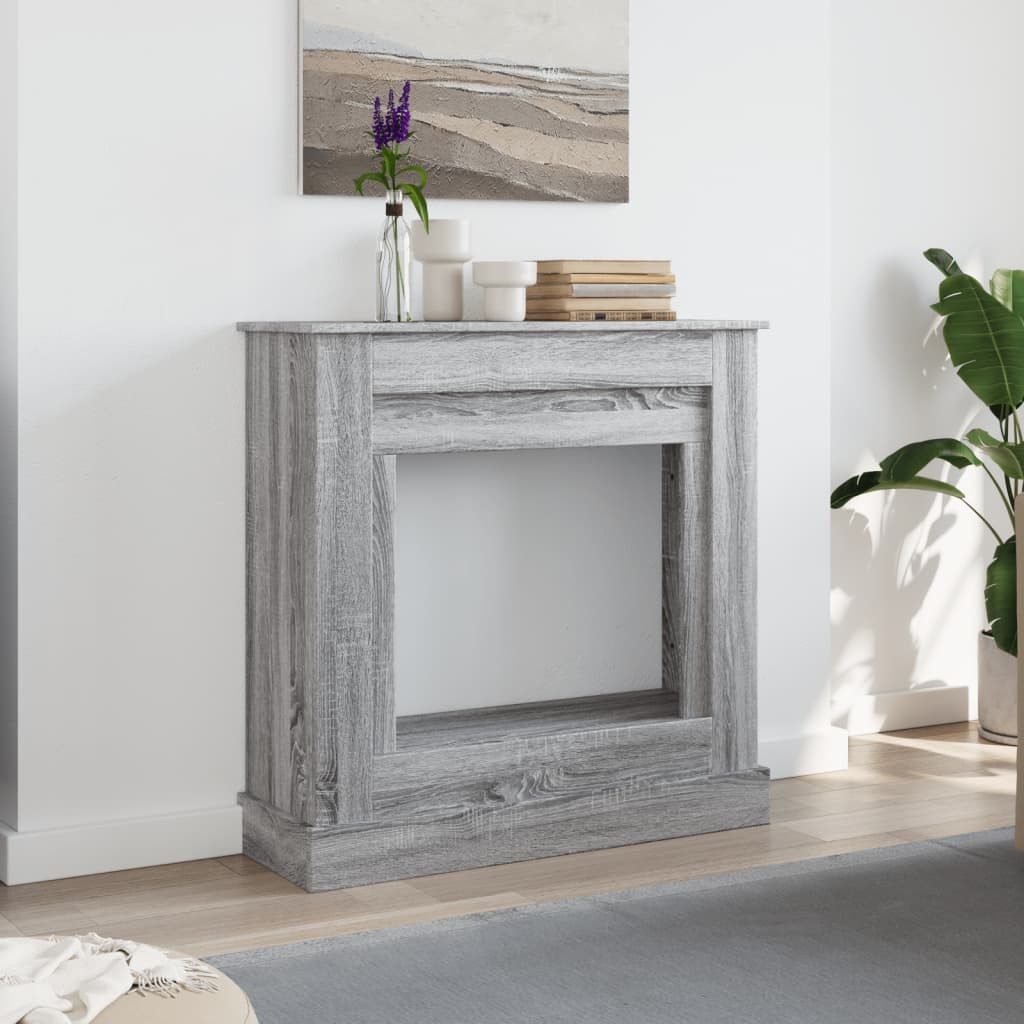 vidaXL Kaminumbauschrank Kaminumrandung Grau Sonoma 90x30x90 cm Holzwerkstoff