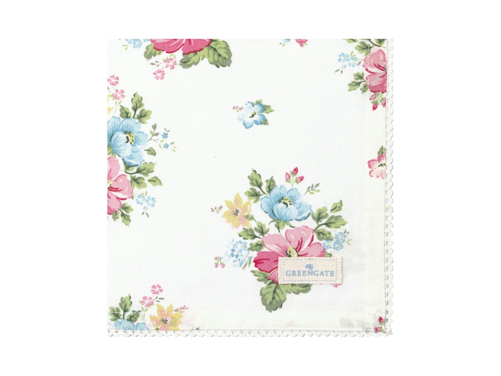 Greengate Stoffserviette Josefina Stoffserviette mit Spitze white 40x40cm