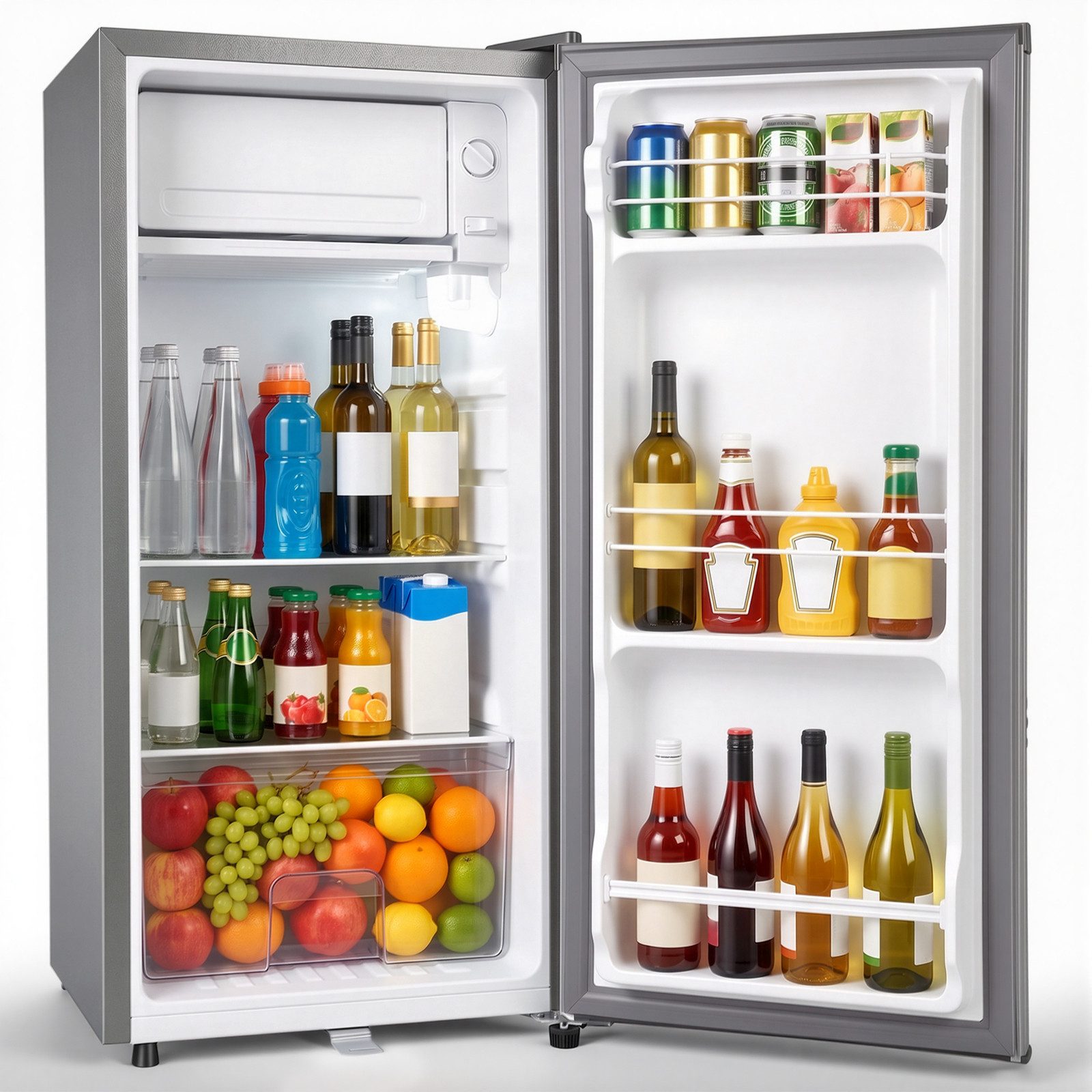 oyajia Kühl-/Gefrierkombination 73L Kleiner Kühlschrank mit Gefrierfach, 5 Temperaturstufen (0-10) BC-73, 83.5 cm hoch, 40.7 cm breit, Energieeffizient, leise, Kompakt Geräumig für Studentenwohnheim/Büro