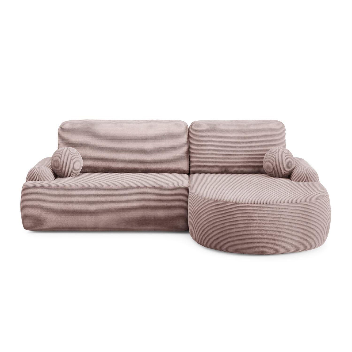 Lookway Ecksofa CLEO CORD Rundes Ecksofa mit Schlaffunktion und Bettkasten günstig online kaufen