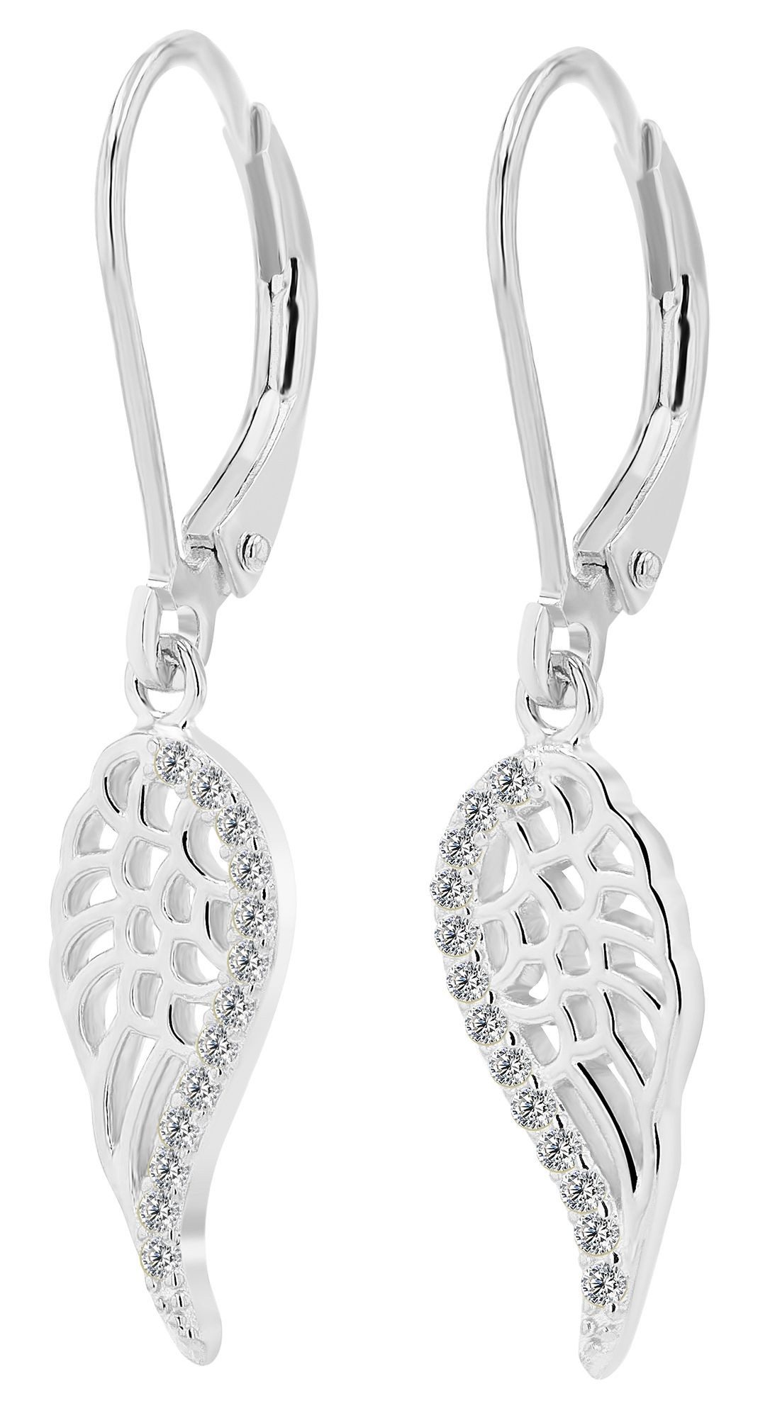 Paar Ohrhänger Ohrringe aus 925 Silber mit Zirkonia