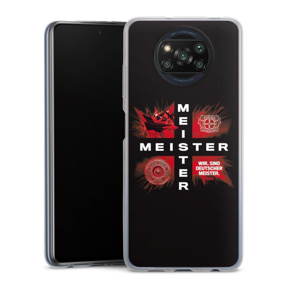 DeinDesign Handyhülle Bayer 04 Leverkusen Meister Offizielles Lizenzprodukt, Xiaomi Poco X3 Pro Slim Case Silikon Hülle Ultra Dünn Schutzhülle