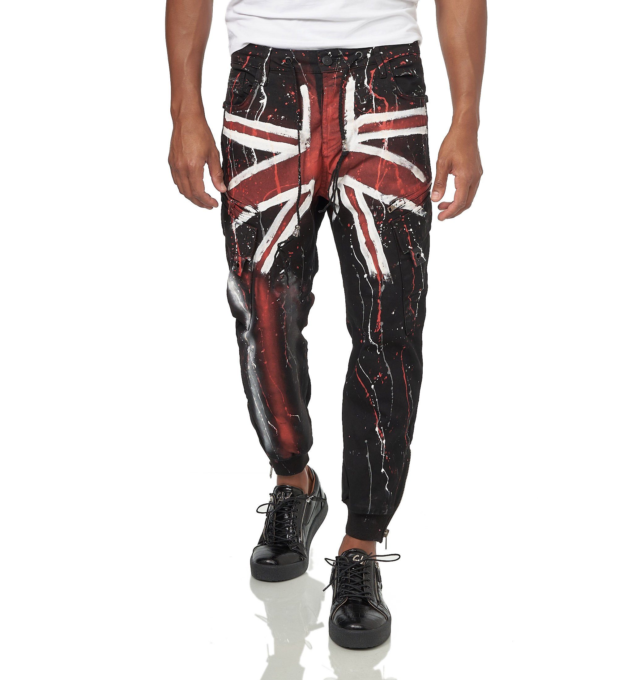 KINGZ Cargohose mit modischen Farbakzenten