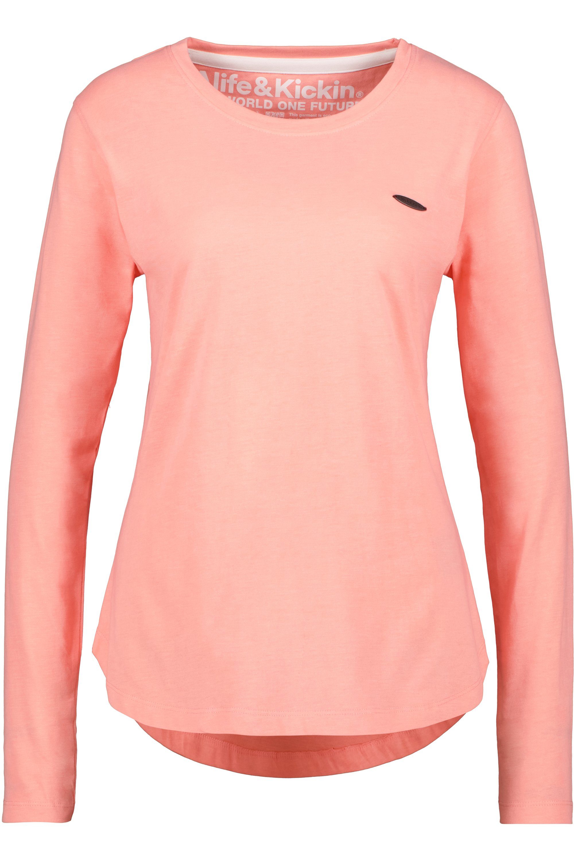 Alife & A Kickin Langarmshirt Langarmshirt, LeaAK Shirt Damen Longsleeve peach melange