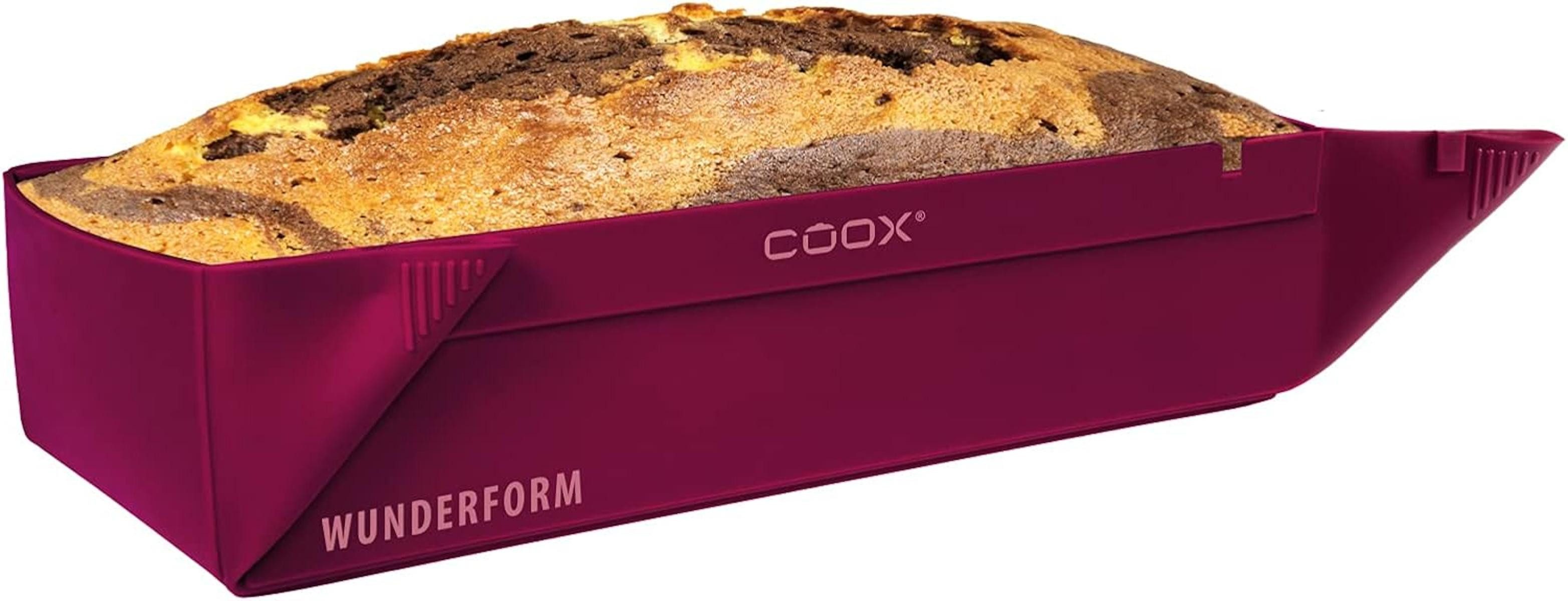 coox Backform coox WUNDERFORM Basic M Dunkelrot faltbare Kastenform Bckform Silikon