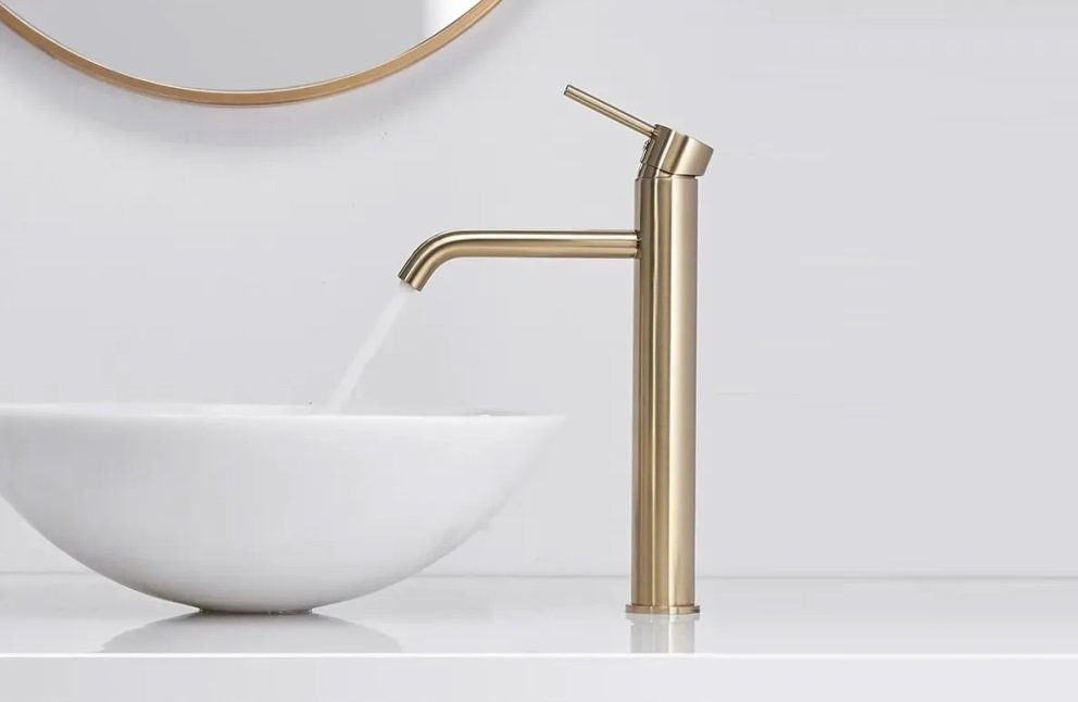 wohnwerk.idee Badarmatur Waschbeckenarmatur Wasserhahn Gold Einhebelmischer günstig online kaufen