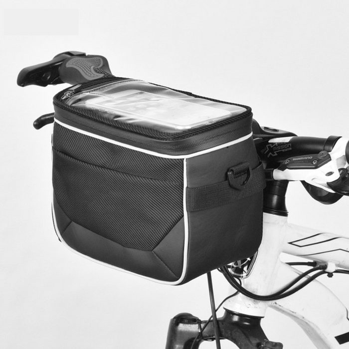 Housruse Fahrradkorb Fahrrad Lenker Tasche Isolierte Lunch Bag Tragbar mit Touchscreen am Telefon Robuste Stützrahmen auf Fahrrad Lenker