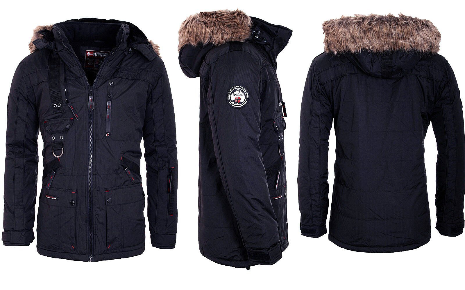 Geographical Norway Parka Herren Winter Jacke Parka Outdoor Funktionsjacke Anorak Winterparka Navy