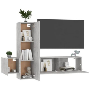 furnicato TV-Schrank 3-tlg. TV-Schrank-Set Betongrau Holzwerkstoff