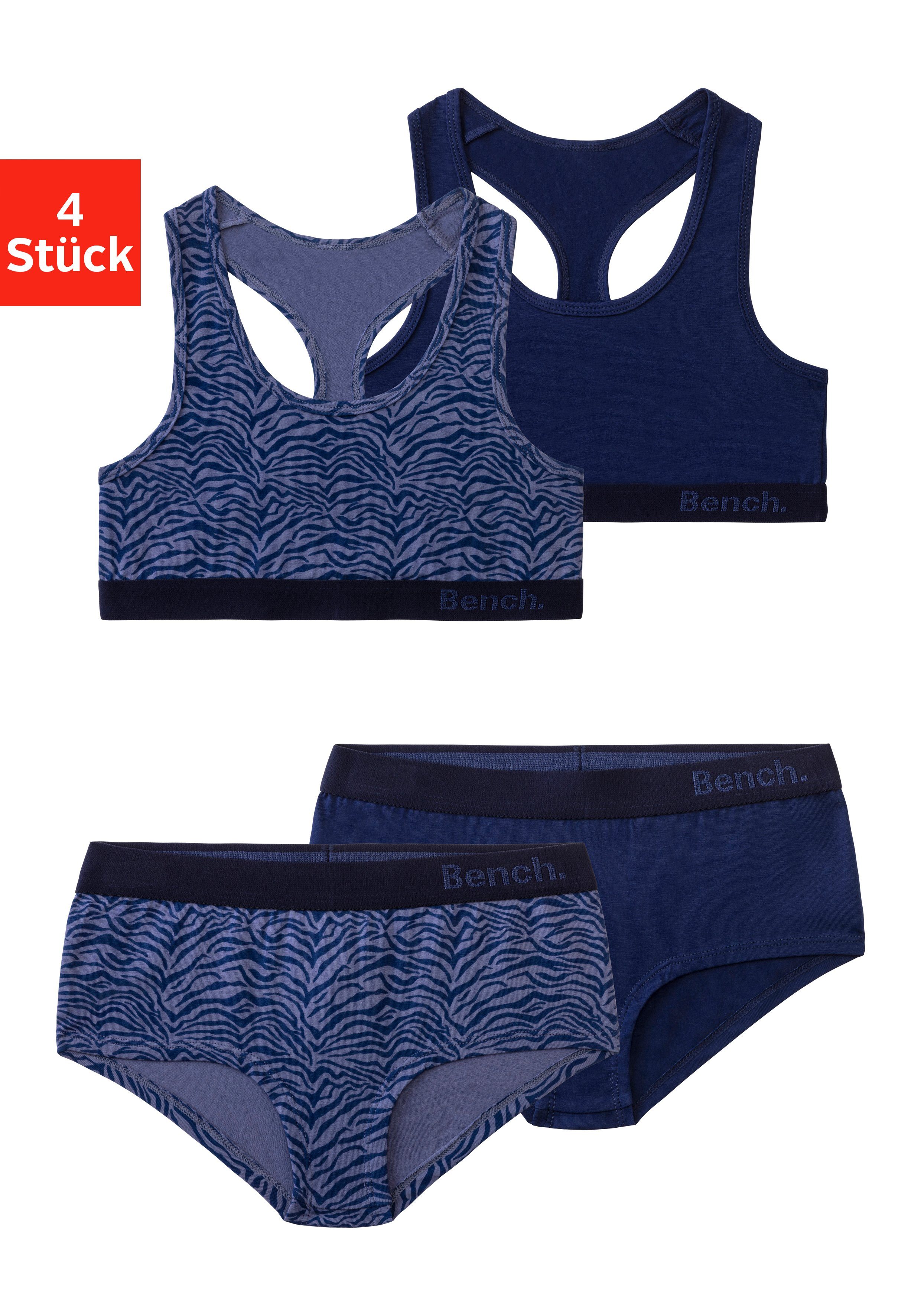Bench. Set: Bustier (4-tlg., mit Panty) in tonigem Zebramuster