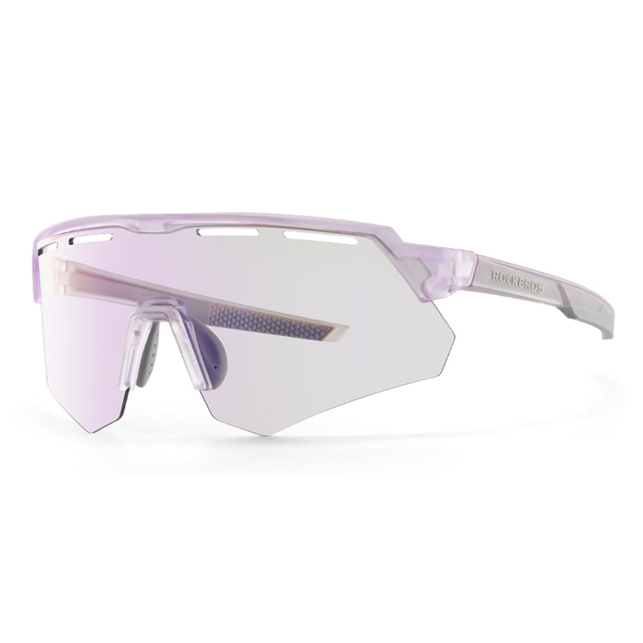 ROCKBROS Fahrradbrille Polarisierte Radbrille UV-Schutz Korrektureinsatz - Rosa/Lila Glas
