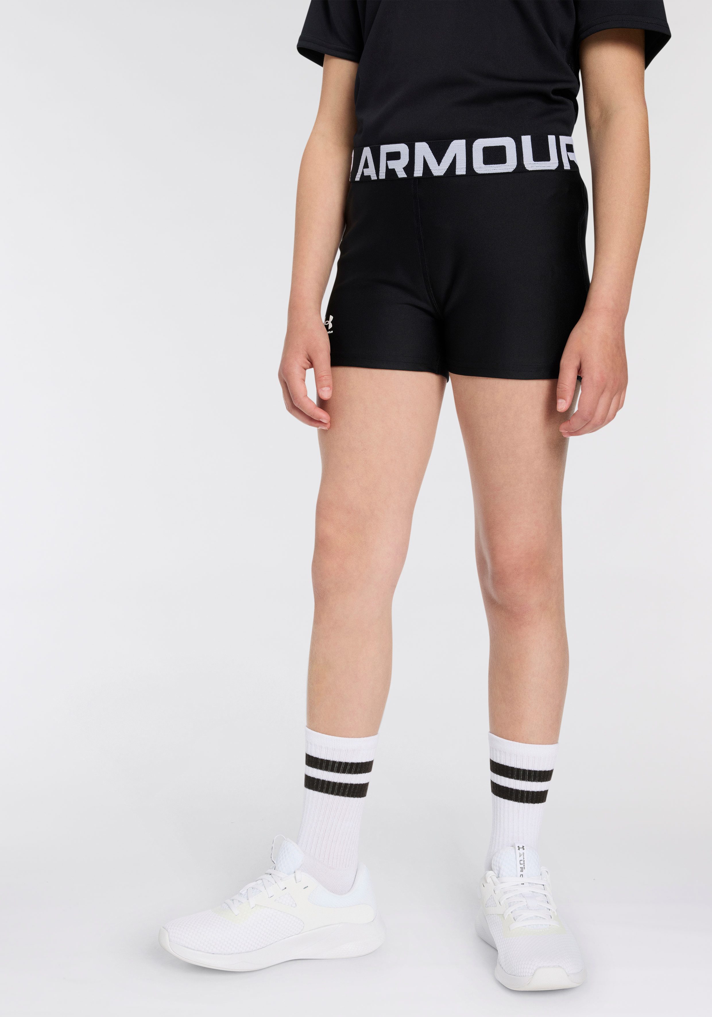 Under Armour® Trainingsshorts HeatGear® für Kinder, mit Logodruck und Logoschriftzügen