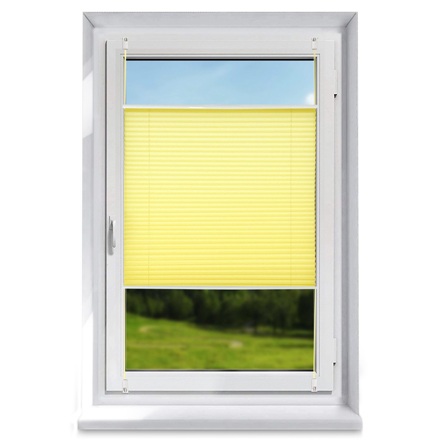 OUBO Plissee mit Klemmträger Sonnenschutz und Sichtschutz lichtdurchlässig günstig online kaufen