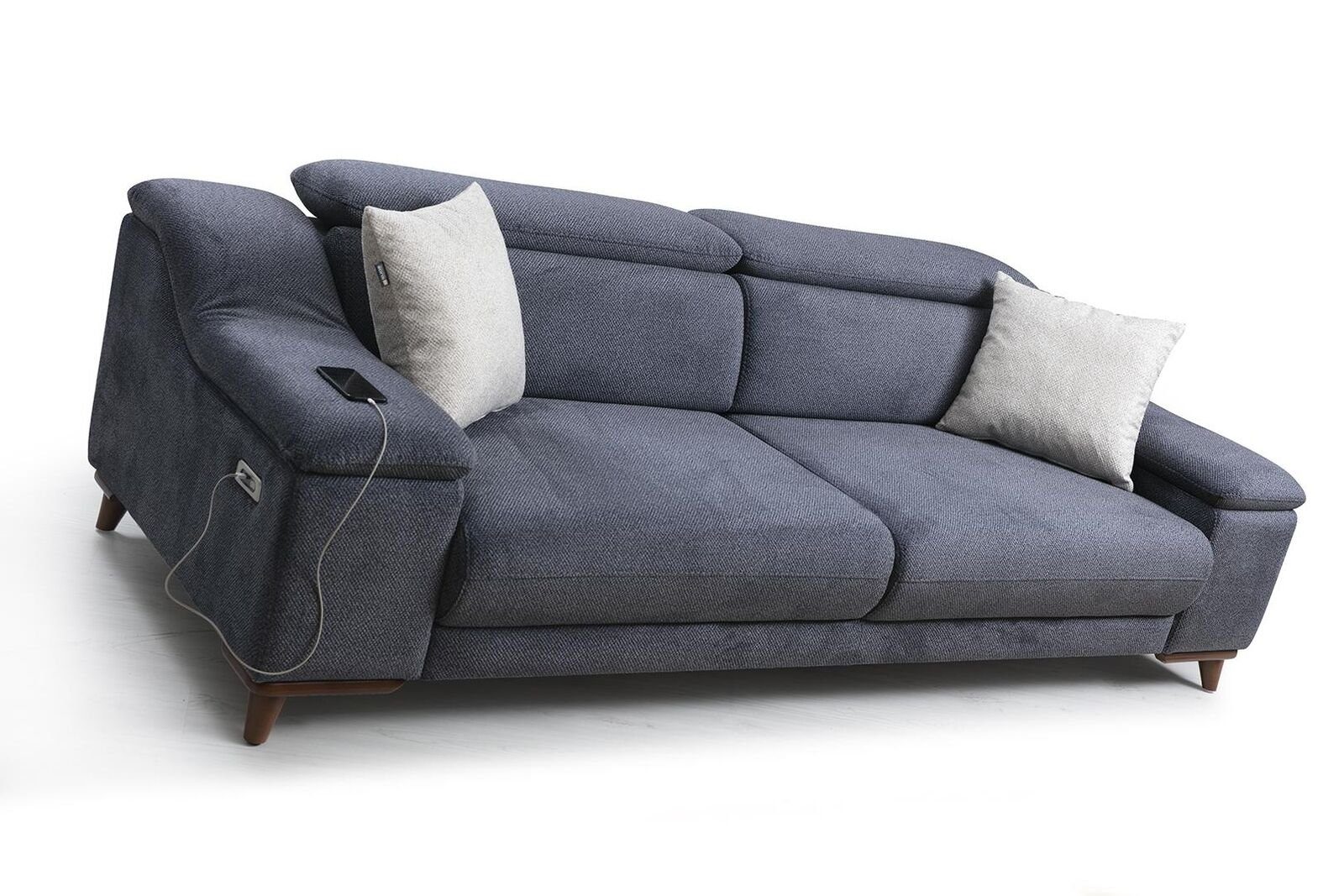 Polster Teile, 2 Modernes Möbel, Design Couch Europa Made Neu Wohnzimmer Textil JVmoebel Set Sofa in