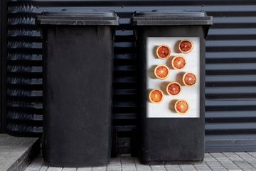 MuchoWow Wandsticker Obst - Zitrusfrüchte - Marmor (1 St), Mülleimer-aufkleber, Mülltonne, Sticker, Container, Abfalbehälter