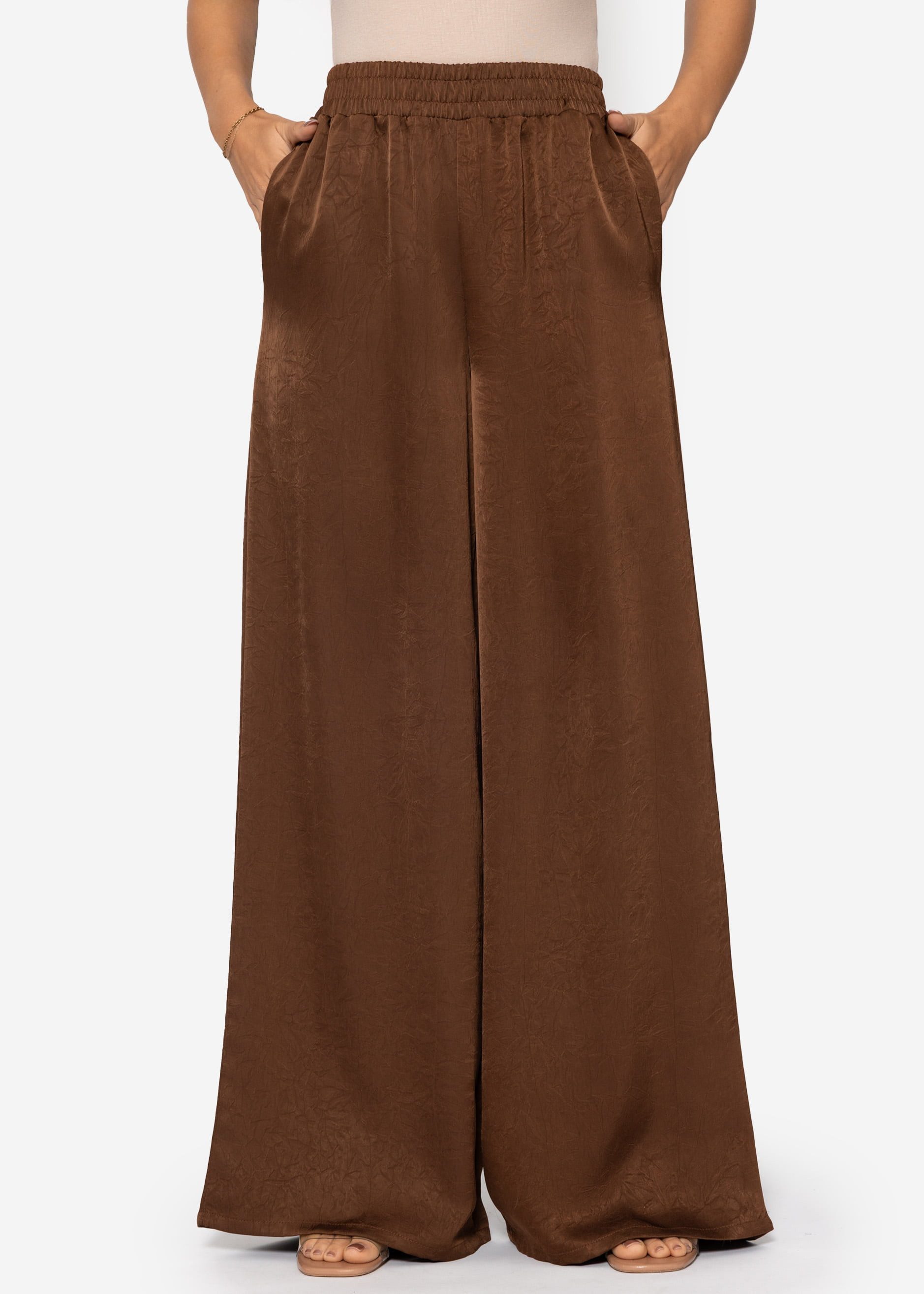 SASSYCLASSY Stoffhose Fließende Satin Stoffhose Damen günstig online kaufen