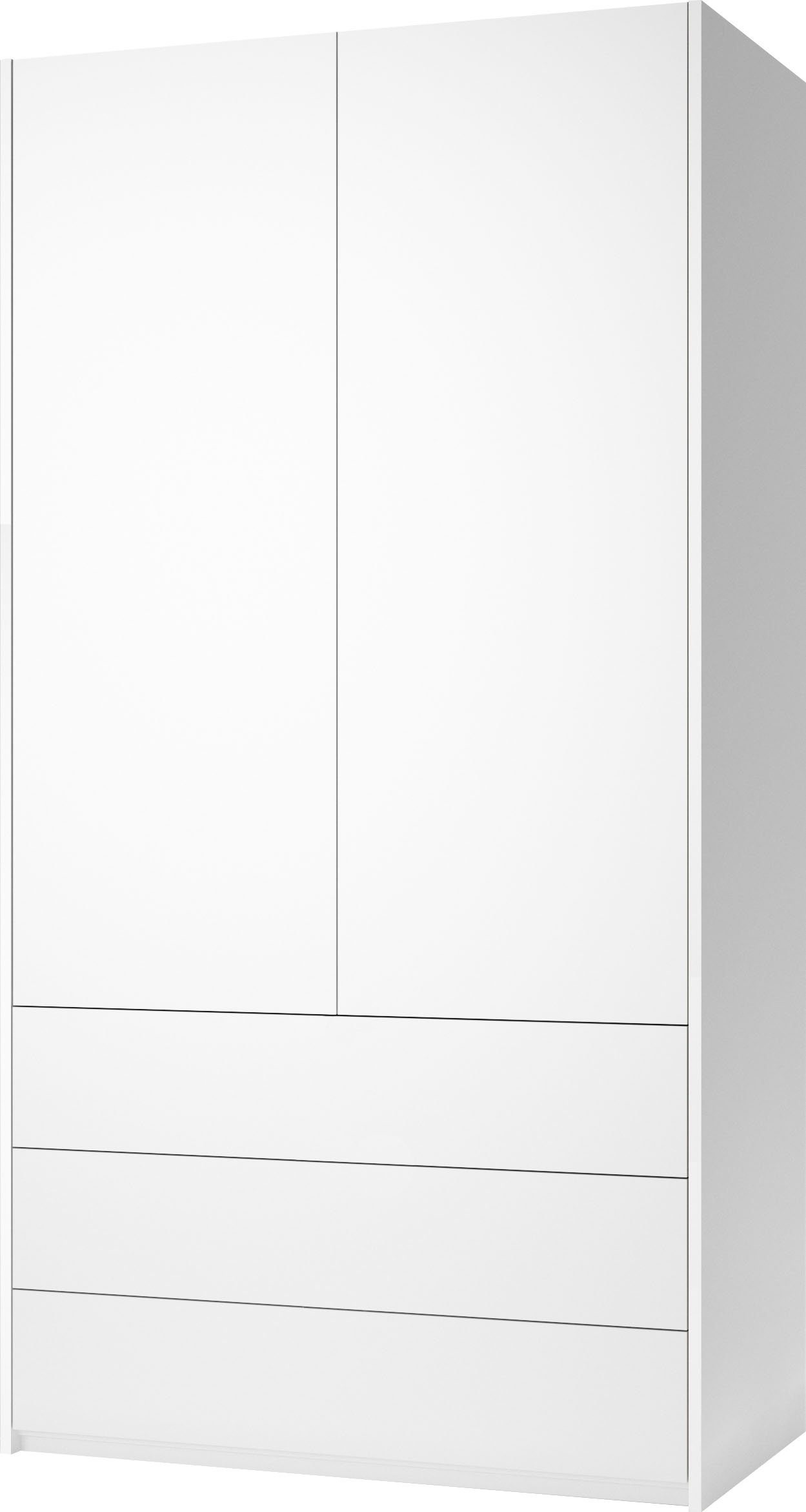 Beseitigung Müller SMALL LIVING Kleiderschrank Modular 3 weiß Plus geräumigen | Variante 1 Schubladen Inklusive weiß