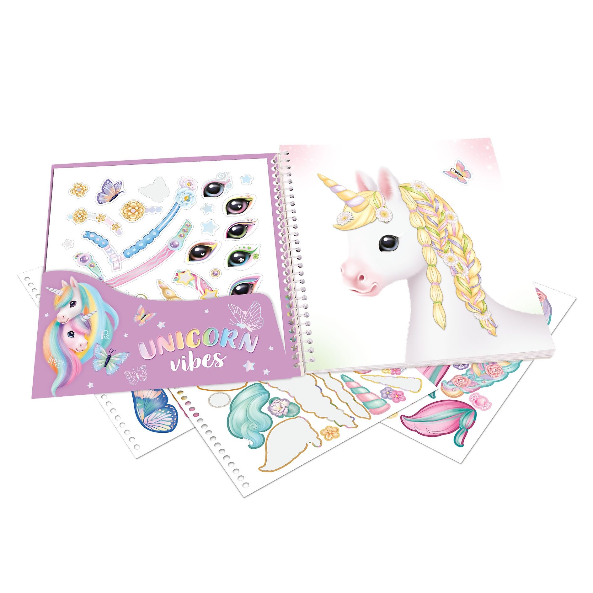 Depesche Malvorlage Ylvi Create your Unicorn Einhorn Malbuch Ausmalbuch inkl. Sticker