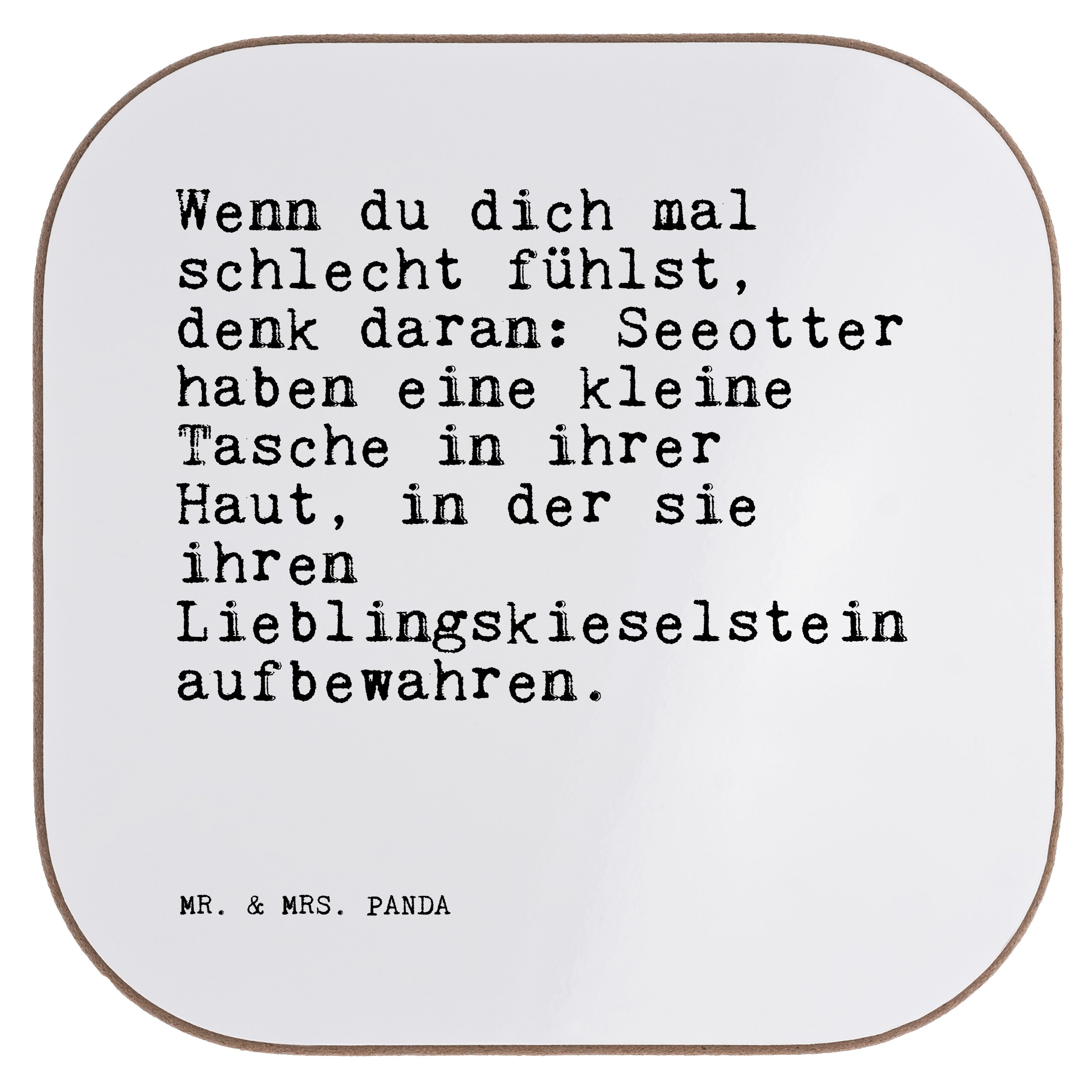 - du Glasuntersetzer, Mrs. Panda dich Geschenk, - Mr. Otter, mal... & Getränkeuntersetzer Weiß Gesche, 1-tlg. Wenn