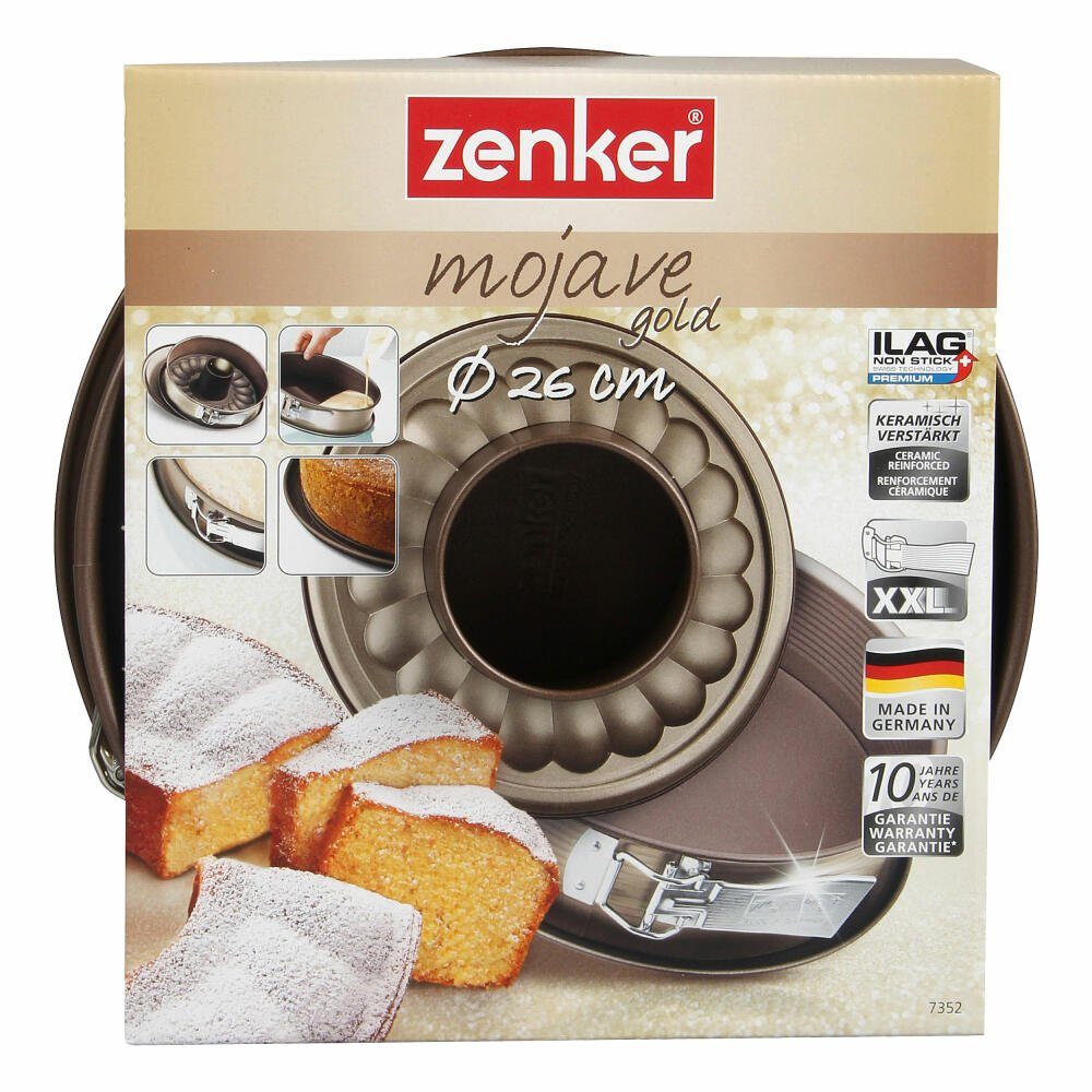 Zenker Springform Mojave Gold mit Flach- und Rohrboden 26 cm