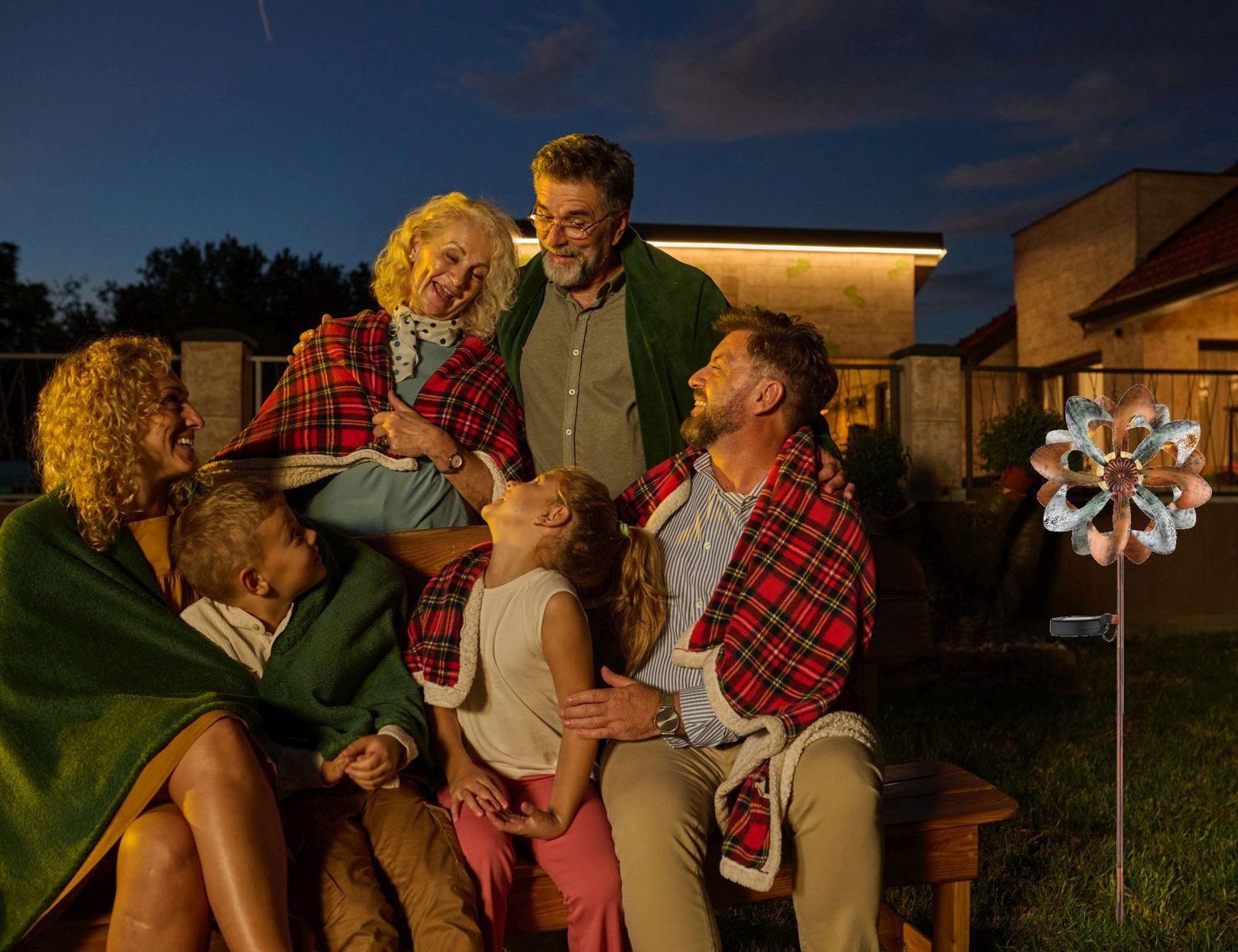 bmf-versand LED Solarleuchte Windrad Metall Garten Solar Solarleuchte Außen günstig online kaufen