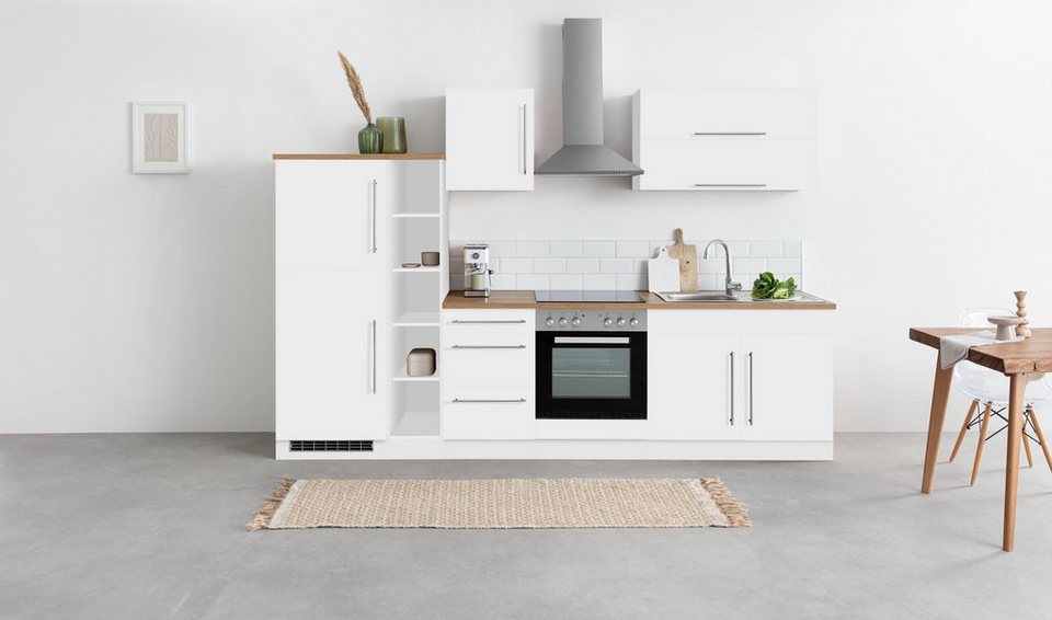 HELD MÖBEL Küchenzeile Samos, mit E-Geräten, Breite 300 cm, Hochwertige MDF- Fronten, außer bei Farbe weiß