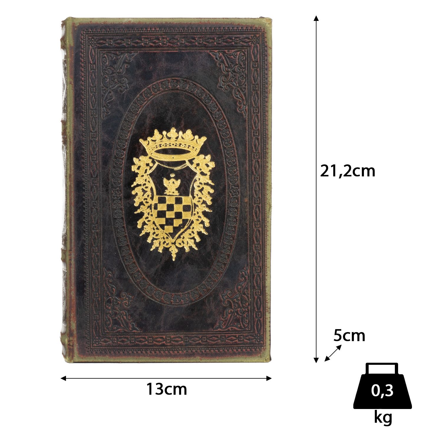 Moritz Etui Buchhülle Vintage mit Wappen und Geheimfach