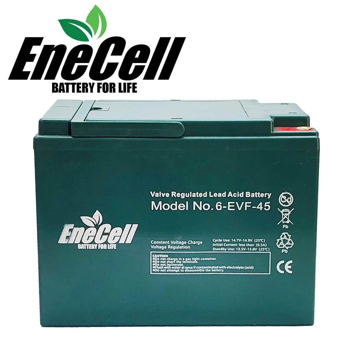 ENECELL Einzelakku 12V 45Ah für ElektroFahrzeuge Kabinenroller Akku 45000 mAh (12 V), Erweiterungsakku, Schraubanschluss