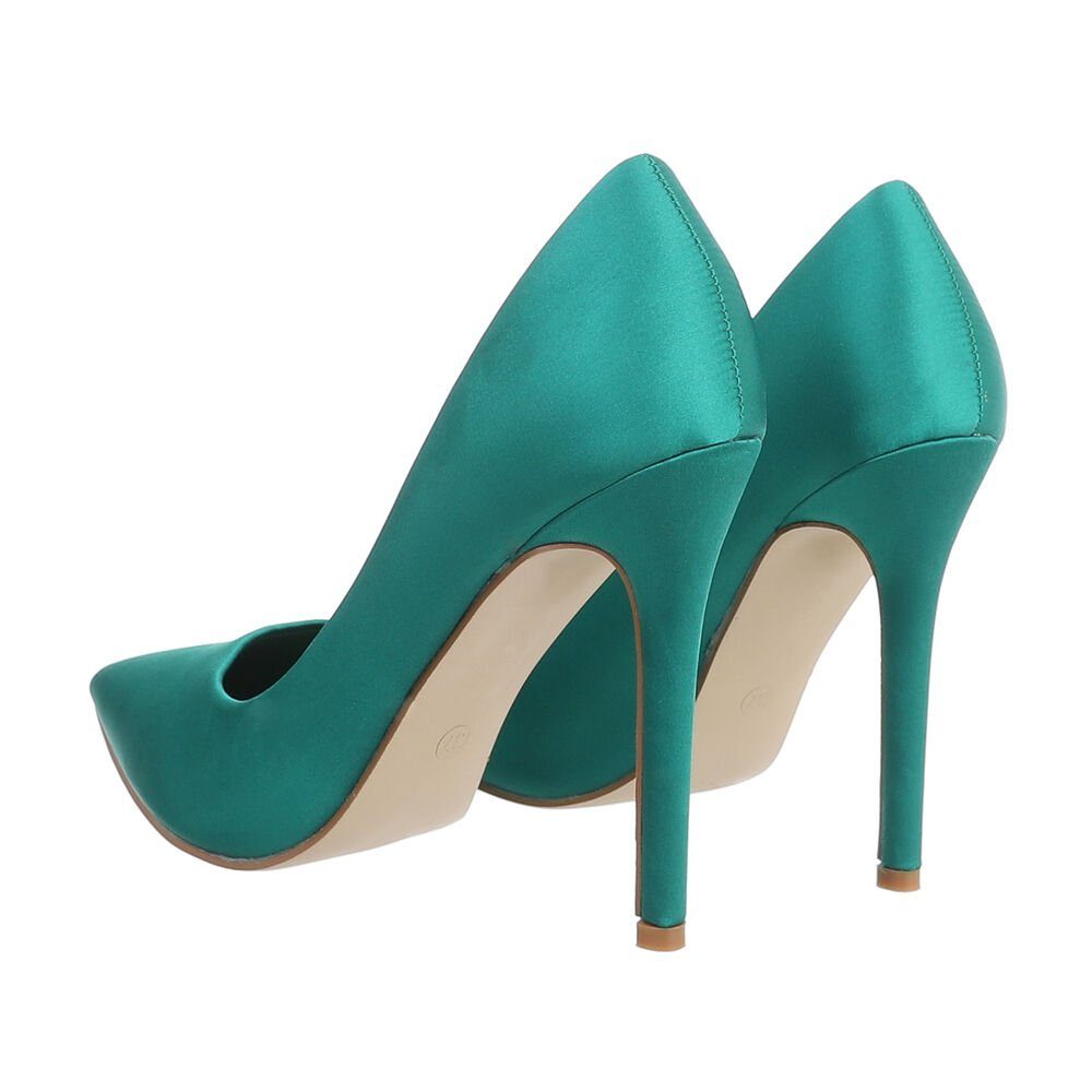 Ital-Design Damen Abendschuhe Elegant High-Heel-Pumps Pfennig-/Stilettoabsatz High Heel Pumps in Grün