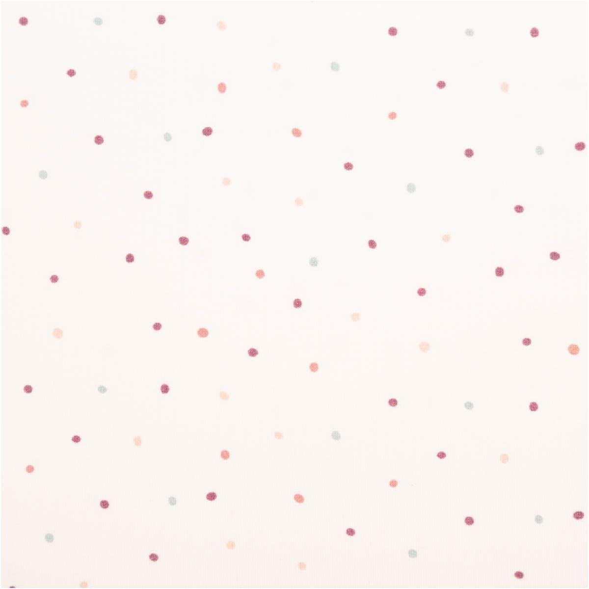 SCHÖNER LEBEN. Stoff Jersey Stoff Baumwolljersey Pünktchen wollweiß rosa blau 1,50m Breite, allergikergeeignet