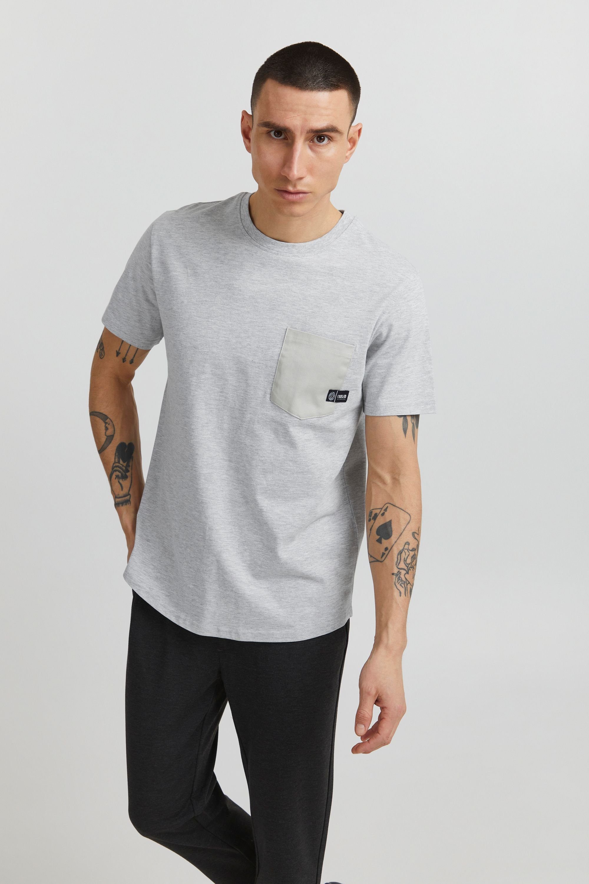 !Solid T-Shirt SDBasto Light Grey Melange (1541011)