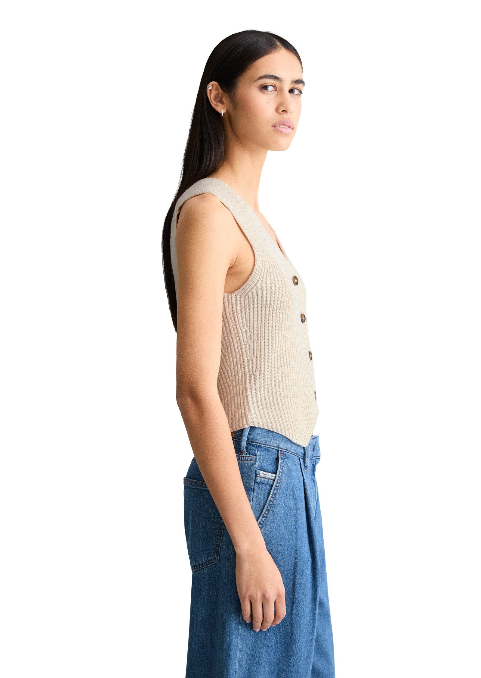Marc O'Polo DENIM Strickweste aus reinem Organic Cotton-Garn