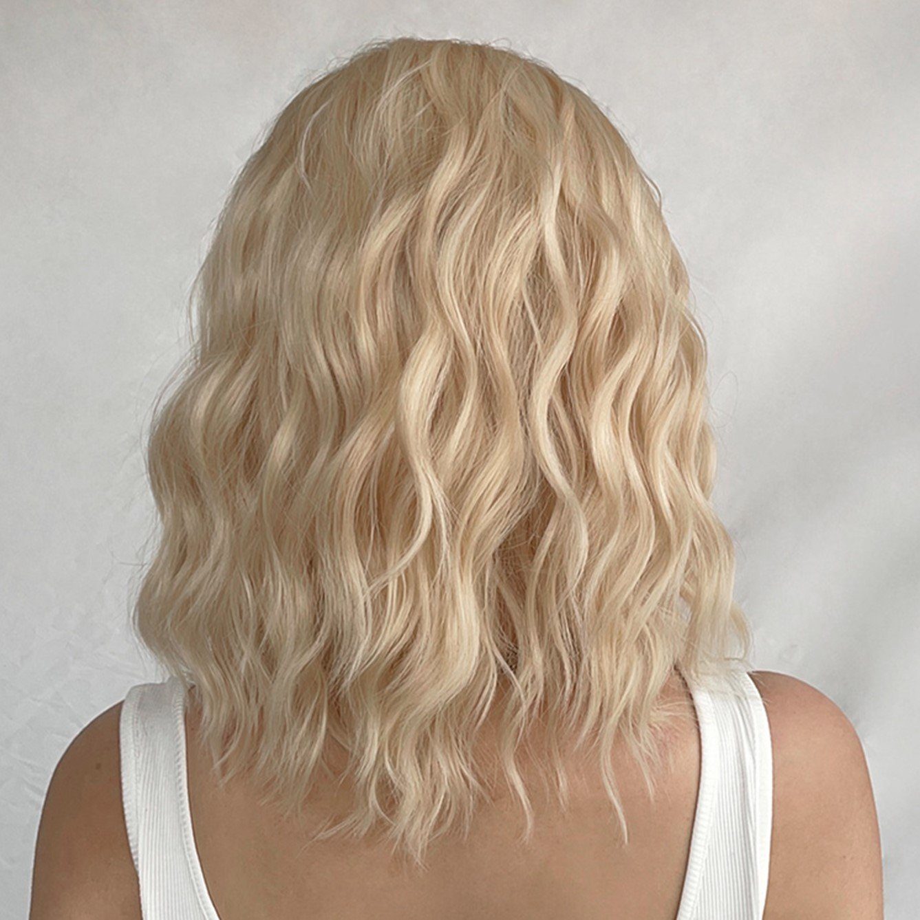 Püke Kunsthaarperücke Natürliche platinblonde für Frauen,14inch Weiß Haar Perücke,kurzes,lockiges