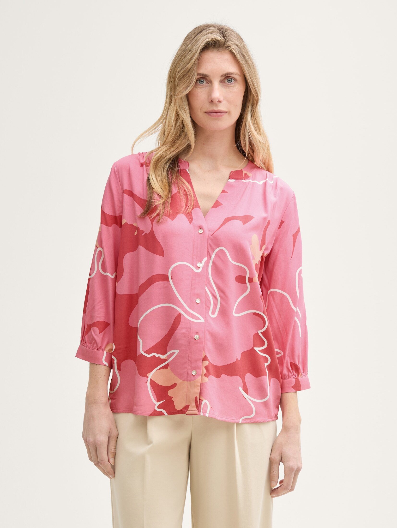 Langarmbluse Bluse mit Muster