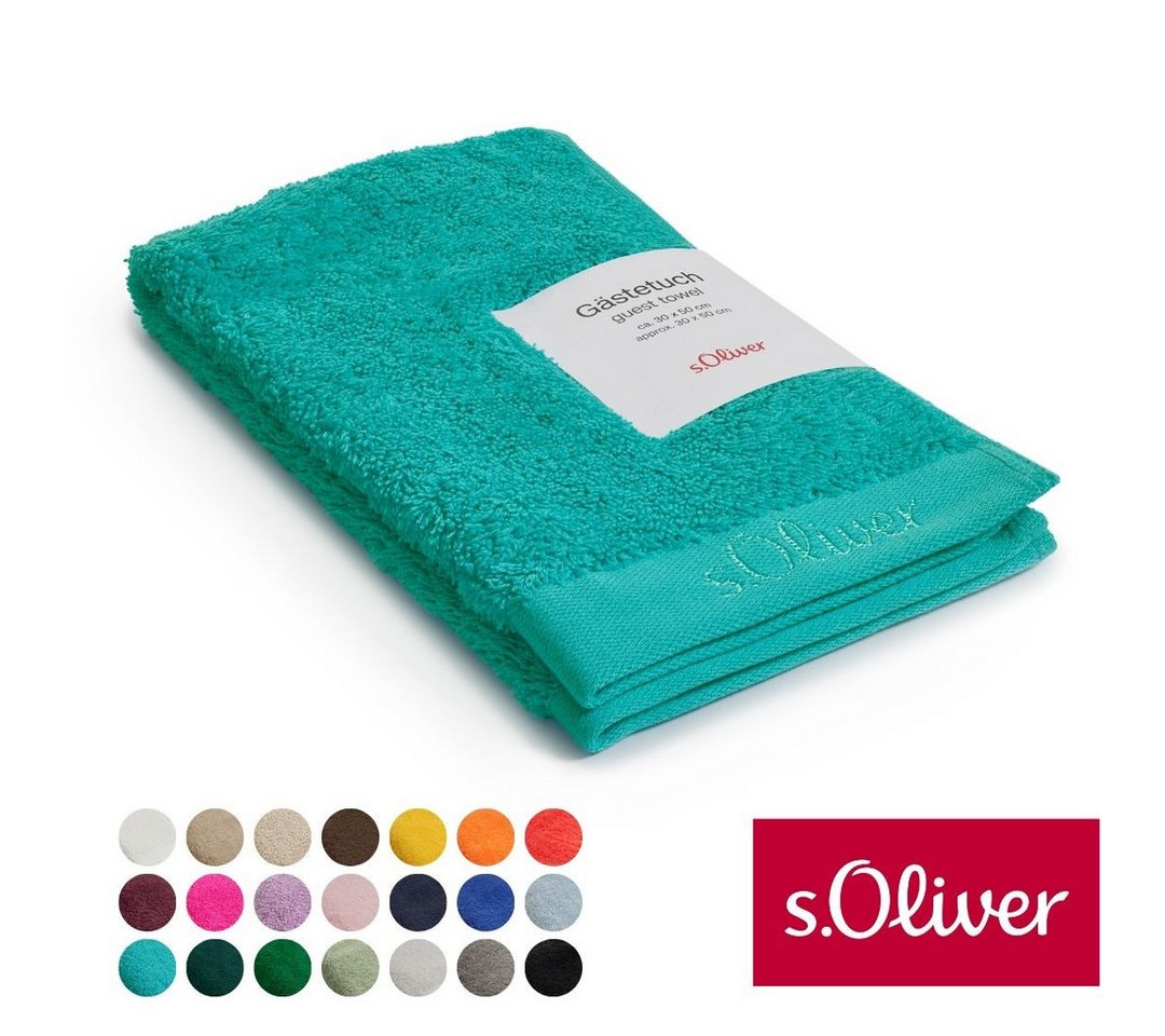 s.Oliver Gästehandtuch s.Oliver, Premium Qualität, 600 gr/m², auch als Sets erhältlich, Walkfrottier (1-St), große Farbauswahl, auch als Duschtuch, Waschhandschuh, Handtuch