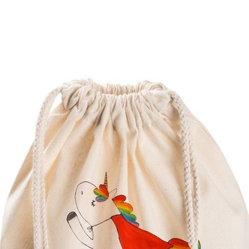 Mr. & Mrs. Panda Sporttasche Einhorn Super - Transparent - Geschenk, Sportbeutel, Tasche, Einhörne (1-tlg), Umweltfreundlich