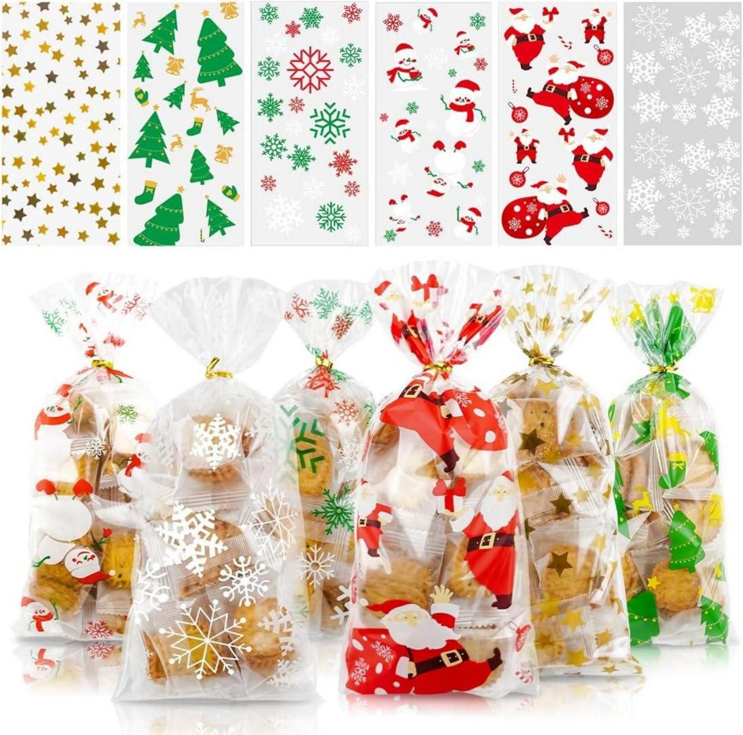 Baumbehang 120 Weihnachten Plätzchentüten Klar mit Schneeflocken