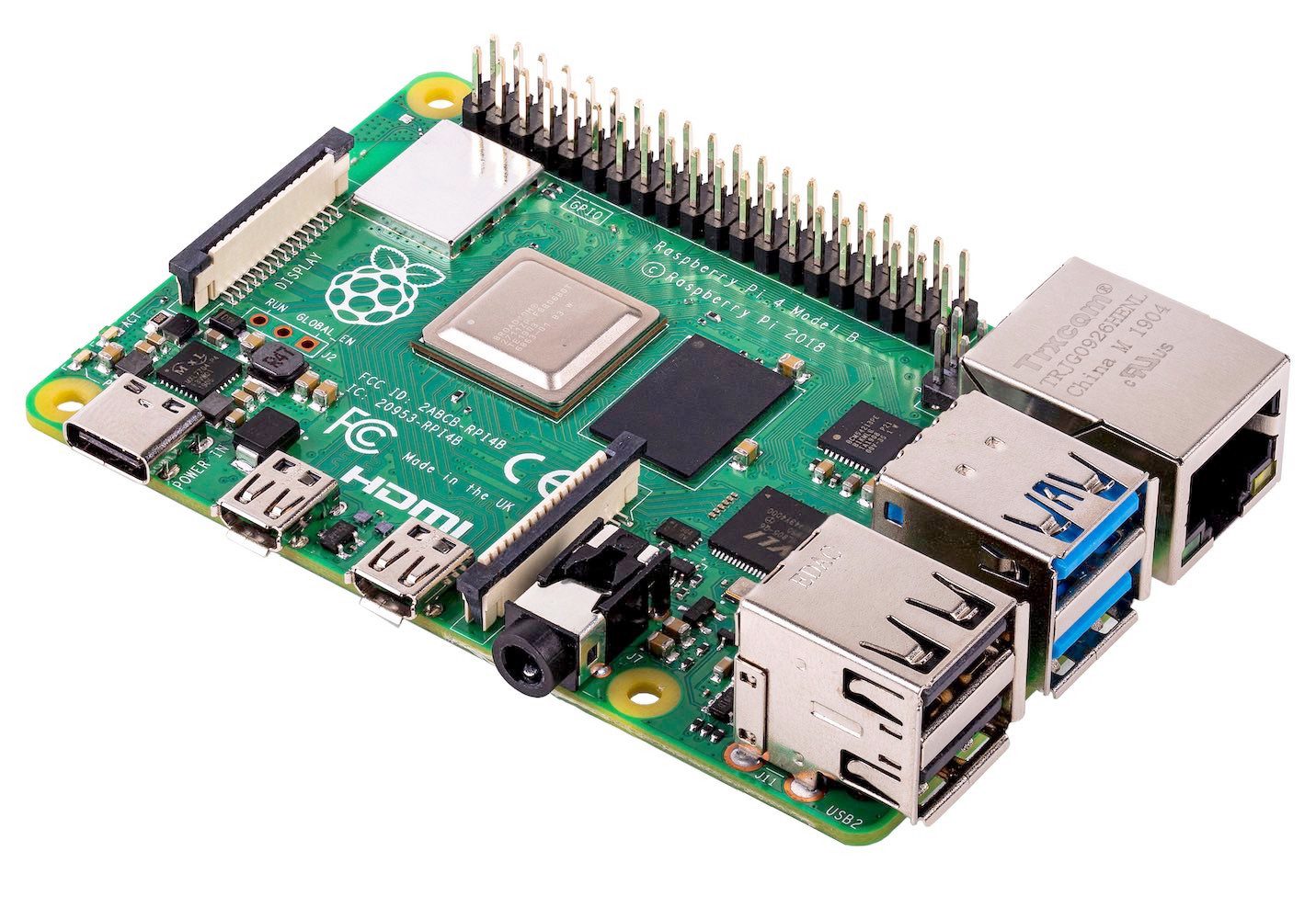 Raspberry Pi 4 Computer Modell B, 1GB RAM Mini-PC Barebone