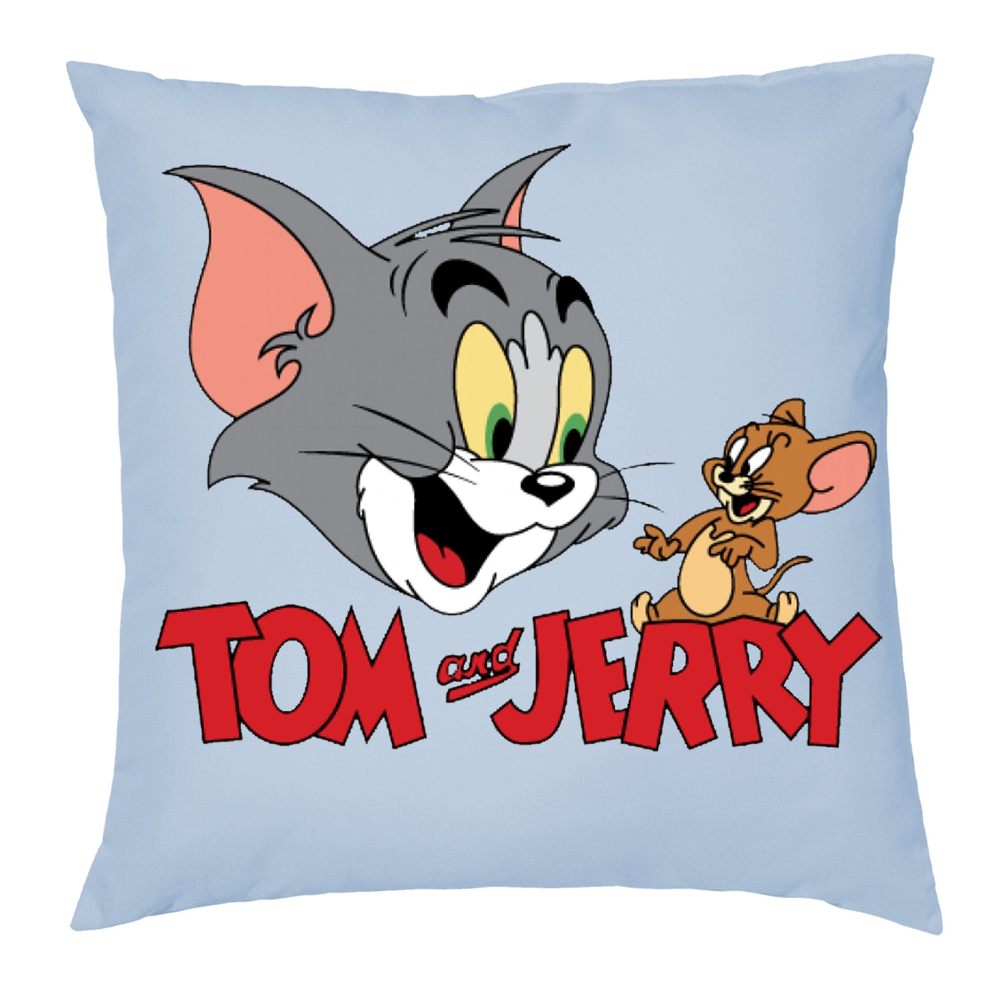 Blondie & Brownie Dekokissen Kissen mit Katze Cartoon Füllung Tom Hellblau Käse Jerry Comic Maus