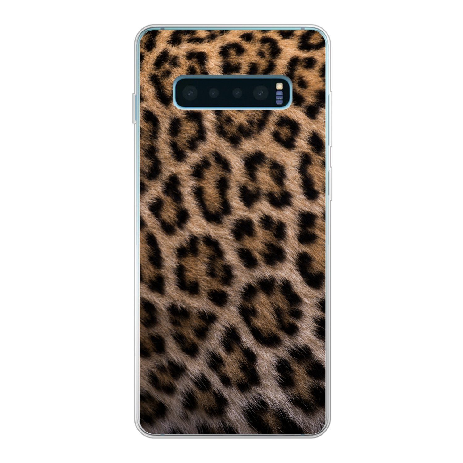 MuchoWow Handyhülle für Samsung Galaxy S10 Plus Panther Druck, Phone Case, Silikon, Schutzhülle Dünn