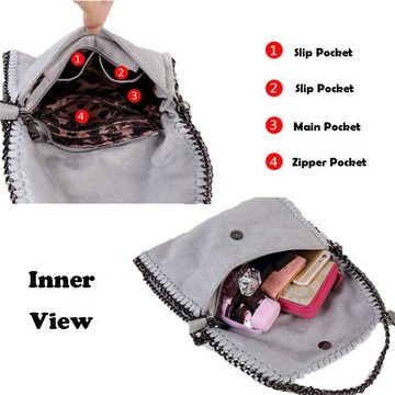 SOTOR Schultertasche (Damen Handtaschen Clutches Elegante Schultertasche Handtasche Metallic Kette Riemen Leder Cross Body Taschen)