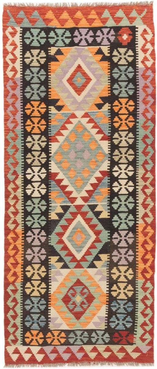 Orientteppich Kelim Afghan 85x197 Handgewebter Orientteppich Läufer, Nain Trading, rechteckig, Höhe: 3 mm