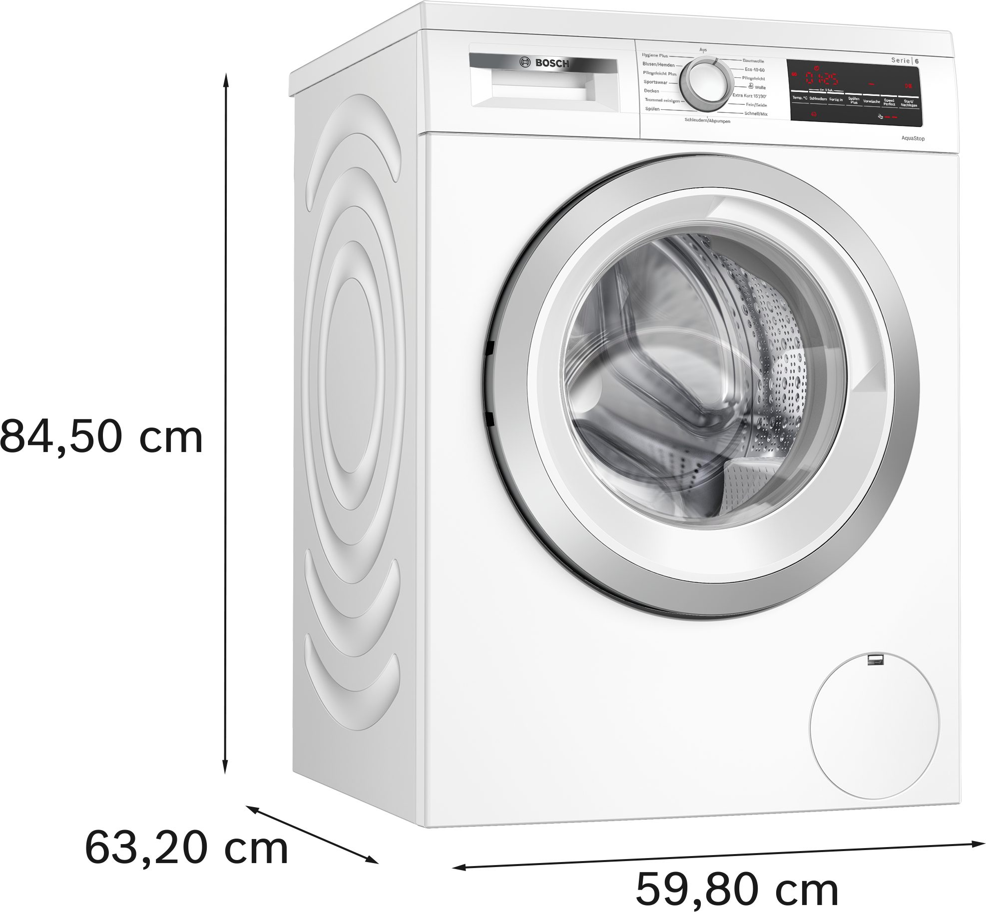 BOSCH Waschmaschine Serie 6 WUU28T42, 9 kg, 1400 U/min, Unterbaufähig, Zeitersparnis durch Speed Perfect, Großes LED-Display – Bild 5 von 5