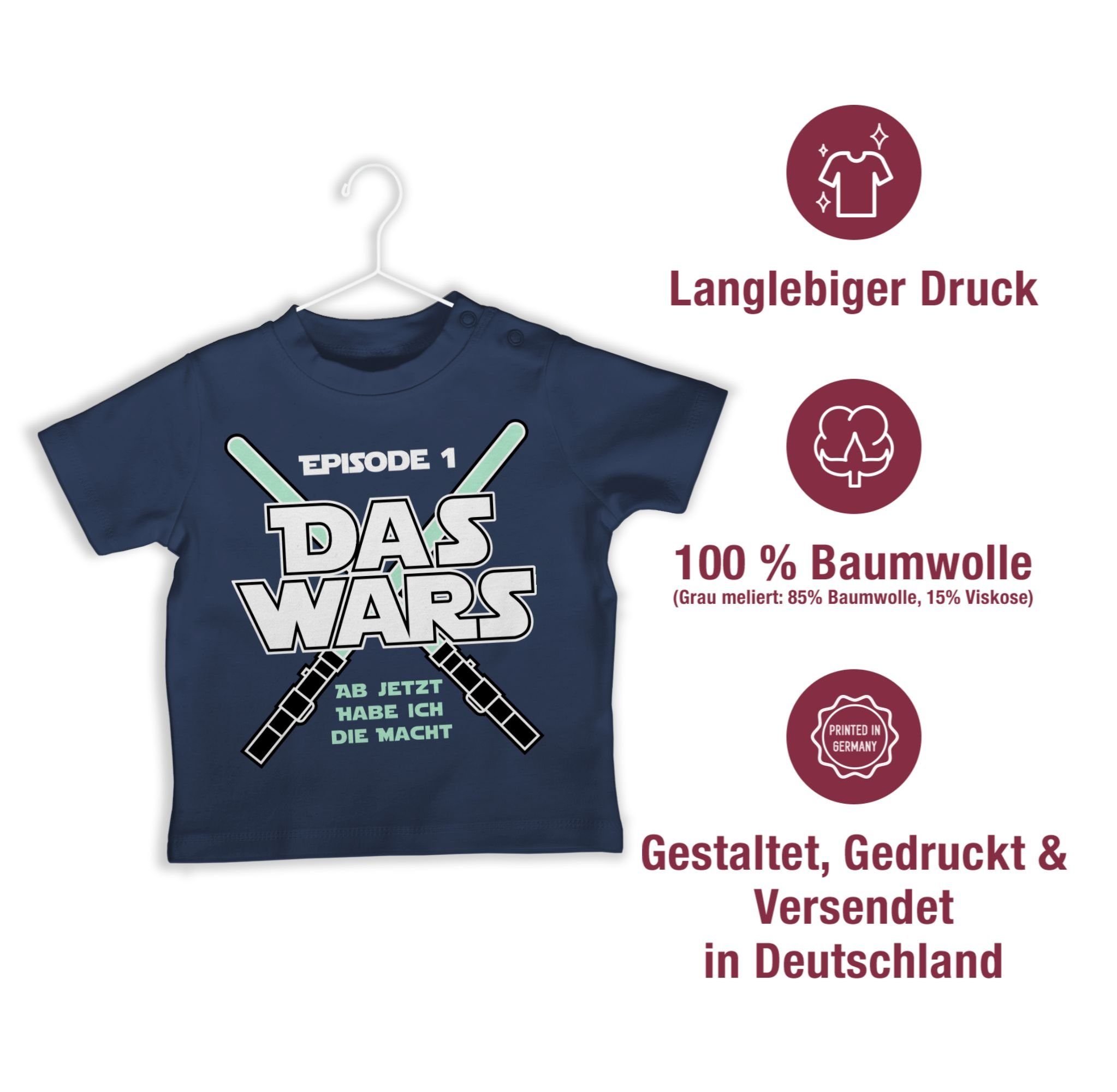 Shirtracer T-Shirt Das Wars - Jetzt Zur Navy Macht 1 ich Blau die Geburt habe