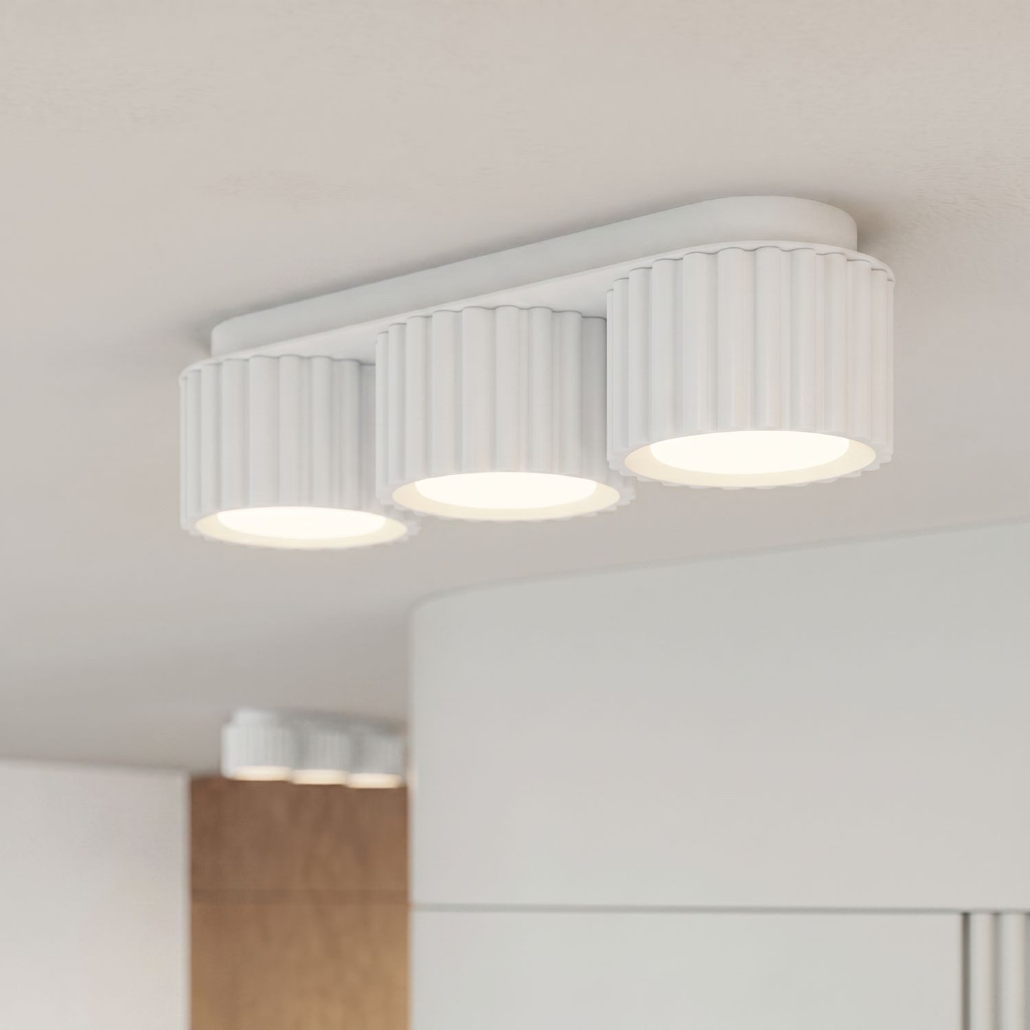 Licht-Erlebnisse Deckenleuchte CAVON, ohne Leuchtmittel, GX53 3-flammig länglich Modern