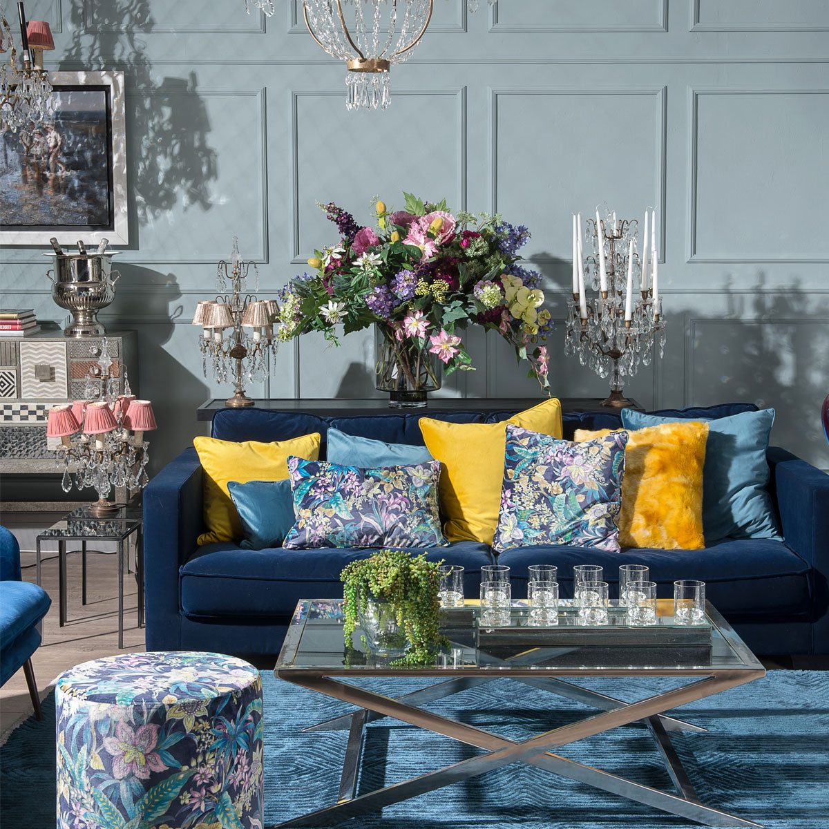 H.O.C.K. Sitzhocker H.O.C.K. Blue Velvet Hocker günstig online kaufen