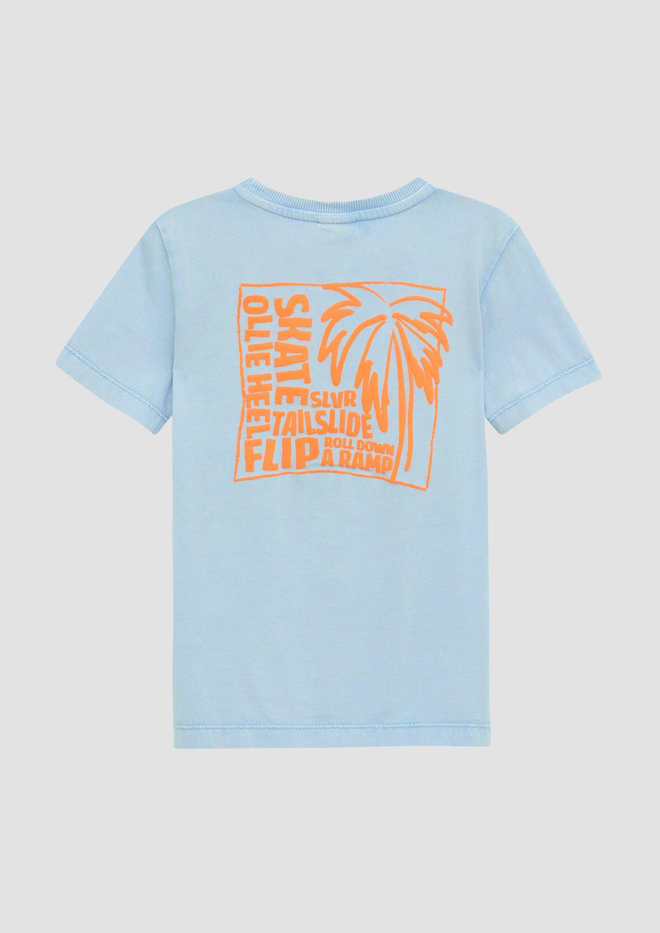 s.Oliver Kurzarmshirt T-Shirt T-Shirt mit Print und Wascheffekt