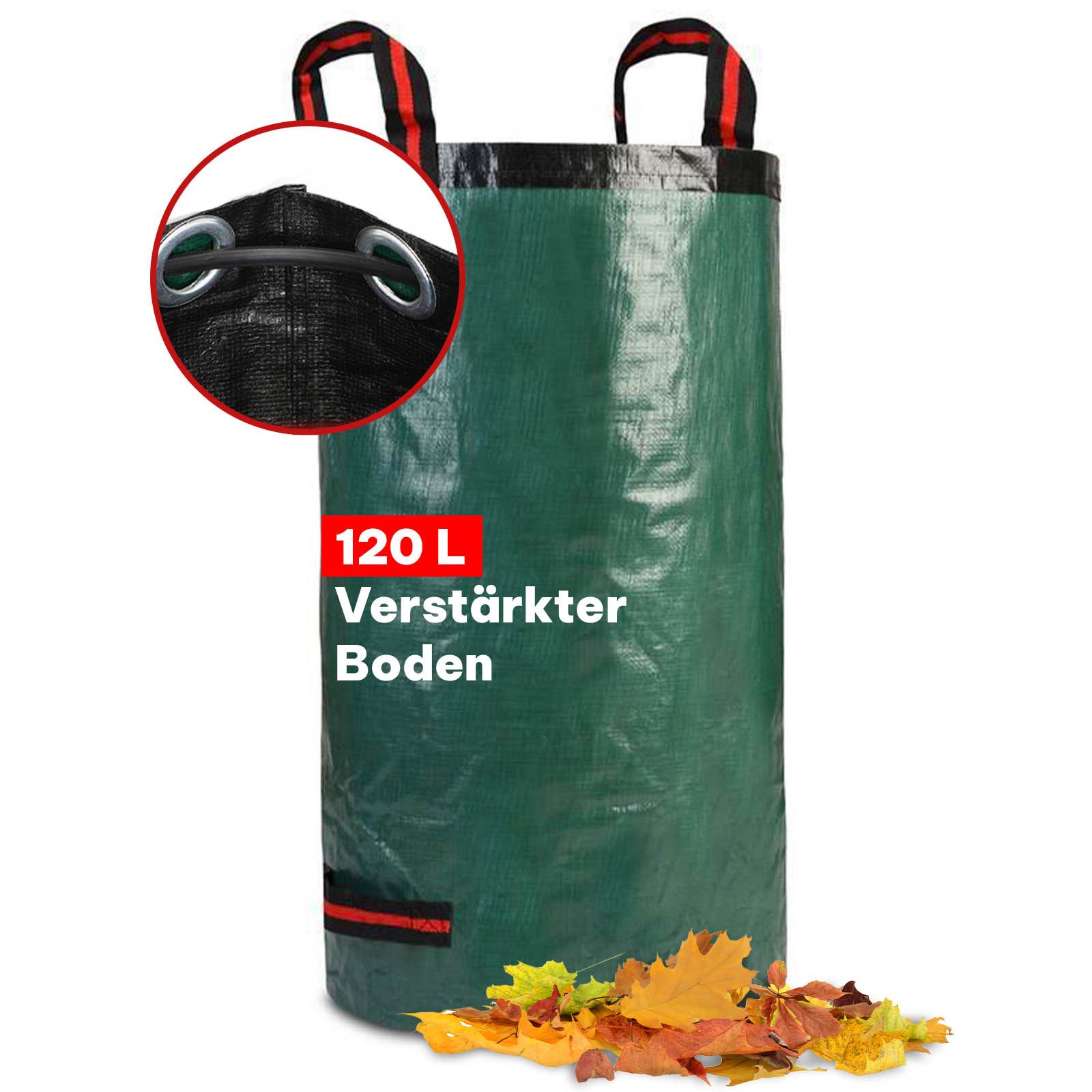 NOOR Gartensack PROFI mit verstärktem Boden, 120 l, belastbarer Grünschnittsack aus besonders robusten Material