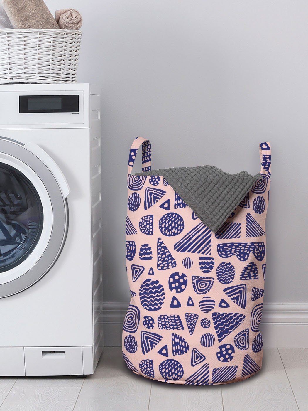 Abakuhaus mit Abstrakt Spotted Einfache Waschsalons, für Wäschekorb Kunst Kordelzugverschluss Formen Wäschesäckchen Griffen